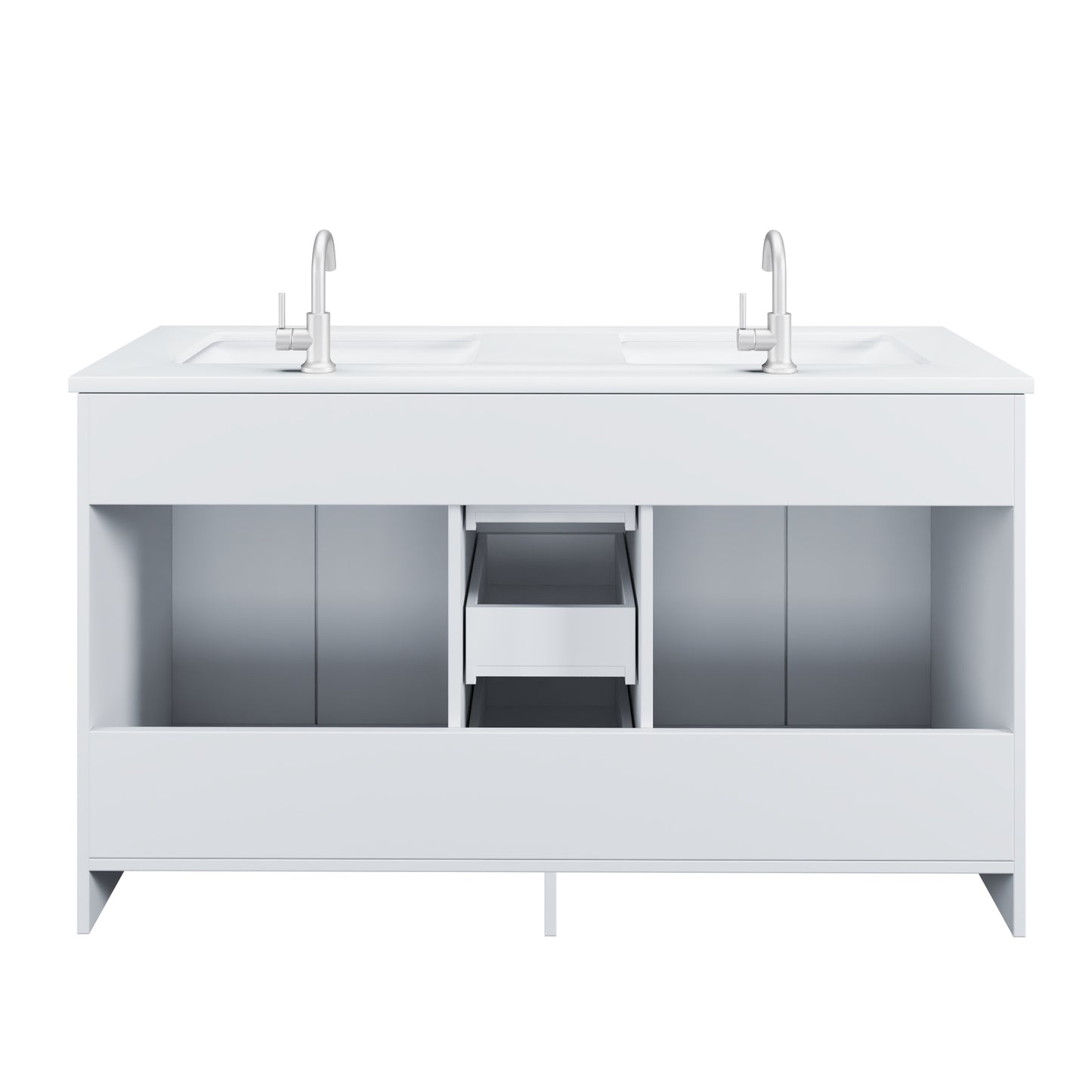 Zuma 60" Double Sink Bathroom Vanity with integrated counter top
