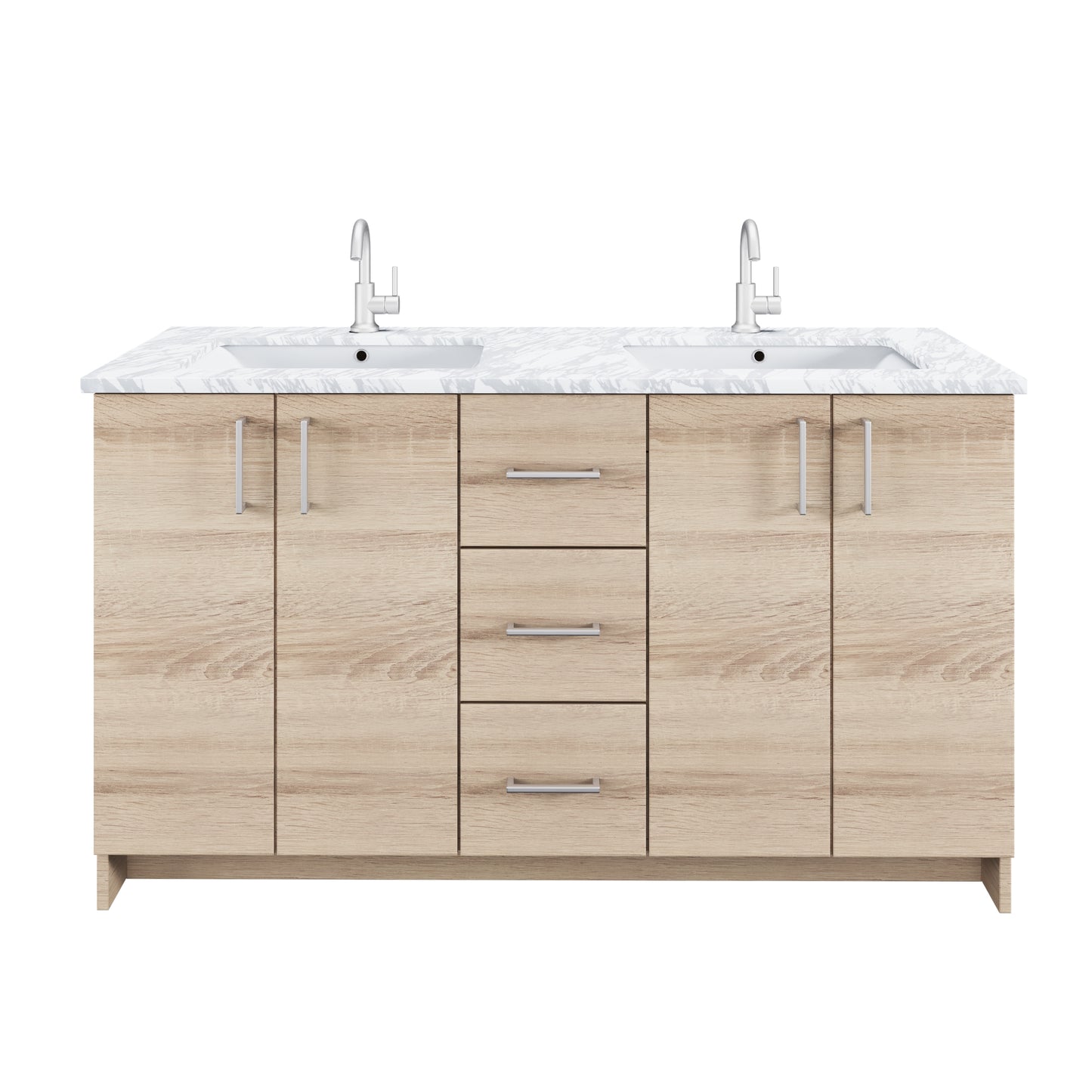 Zuma 60" Double Sink Bathroom Vanity with integrated counter top