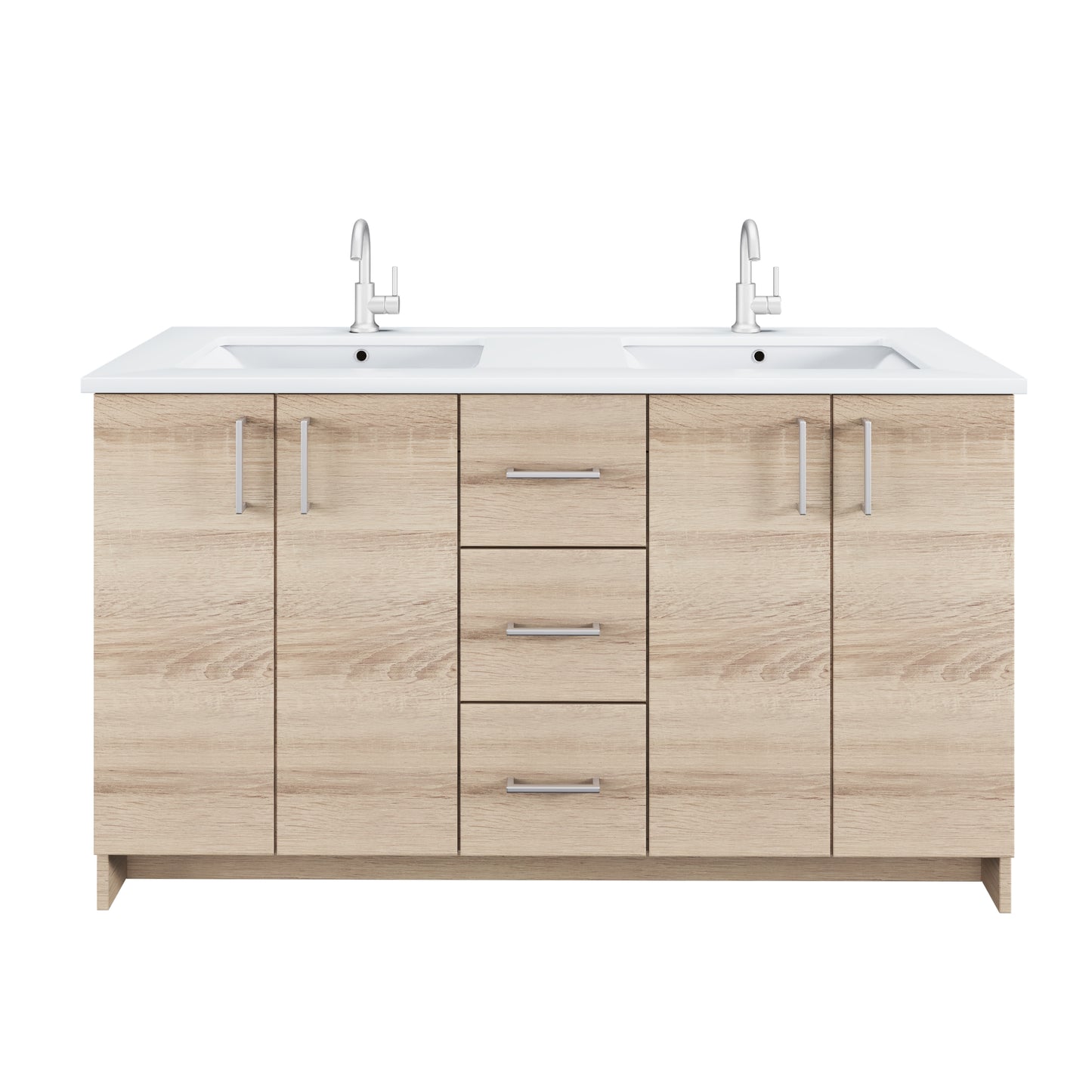 Zuma 60" Double Sink Bathroom Vanity with integrated counter top