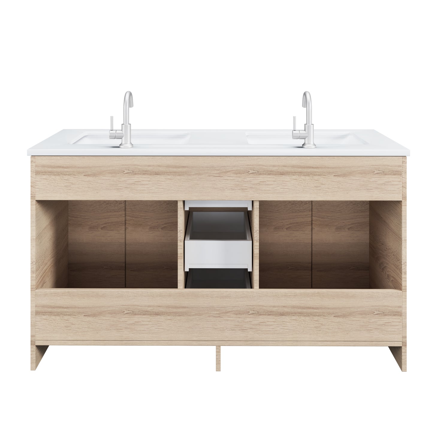 Zuma 60" Double Sink Bathroom Vanity with integrated counter top