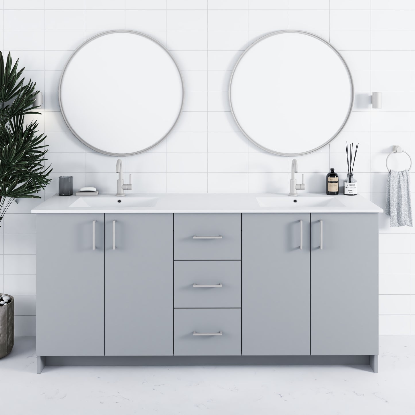 Zuma 72" Bathroom Vanity with integrated counter top
