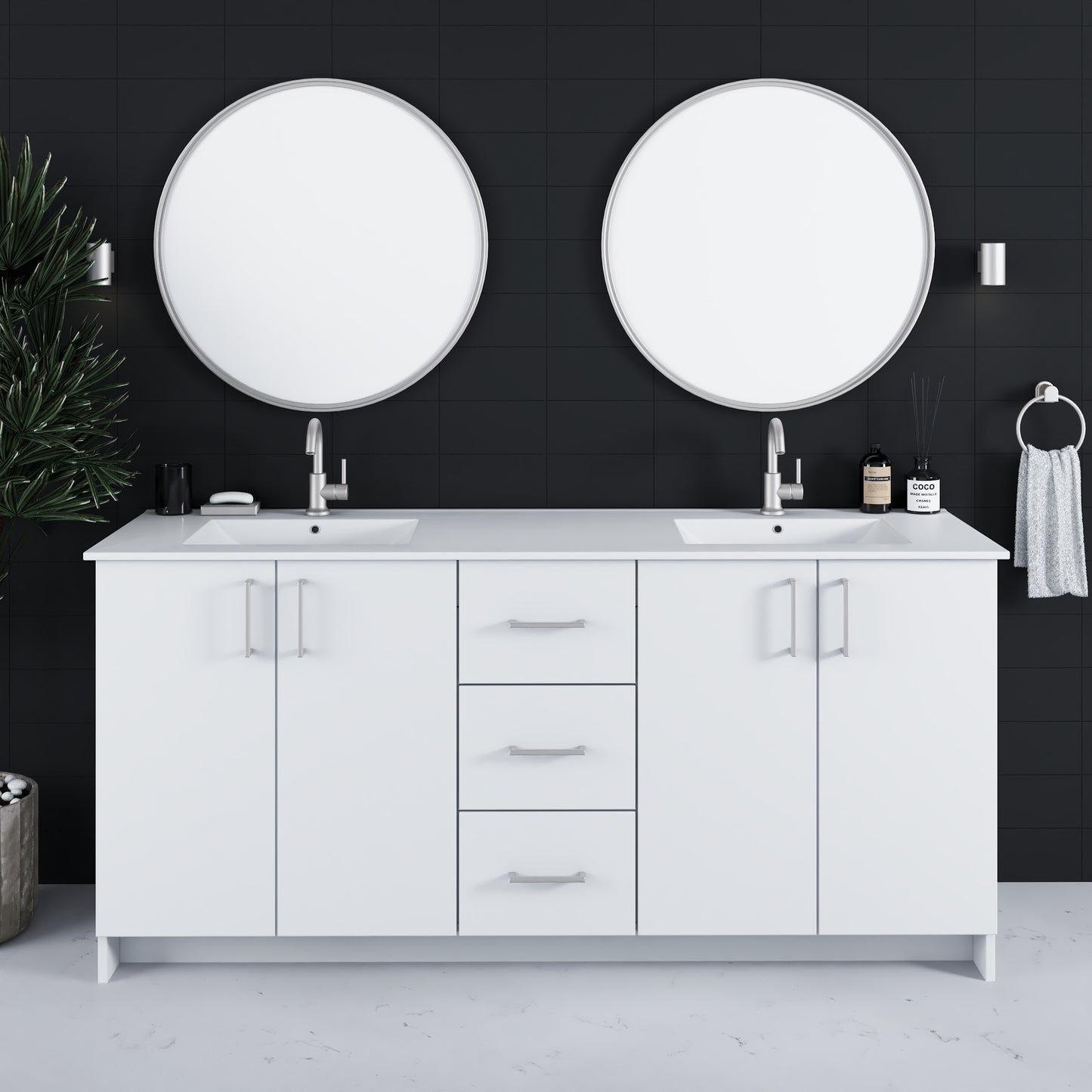 Zuma 72" Bathroom Vanity with integrated counter top