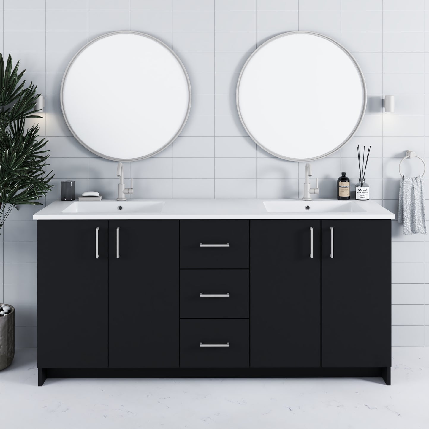 Zuma 72" Bathroom Vanity with integrated counter top