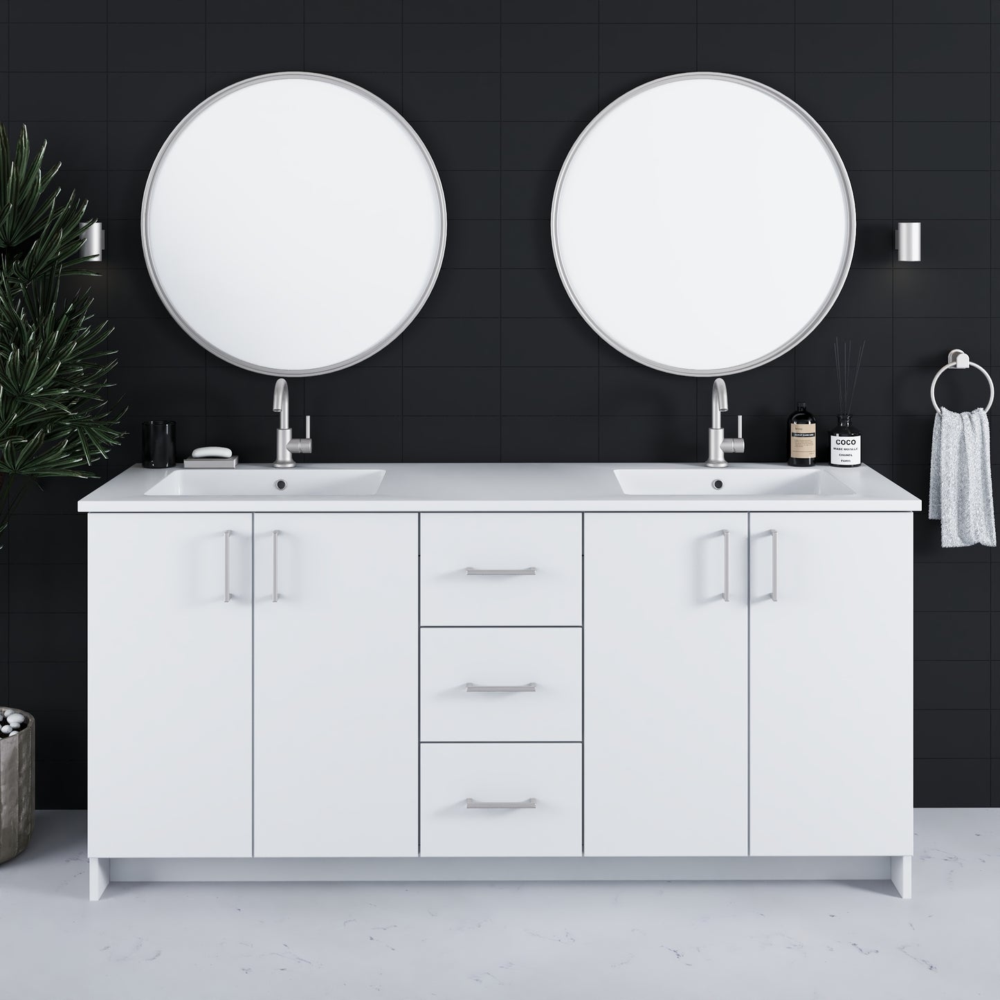 Zuma 72" Bathroom Vanity with integrated counter top