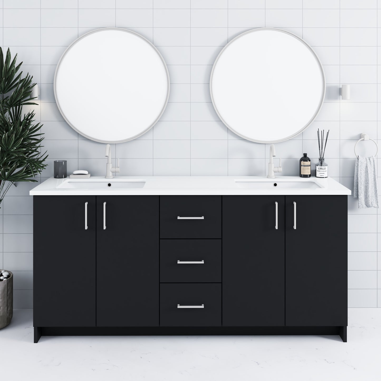 Zuma 72" Bathroom Vanity with integrated counter top