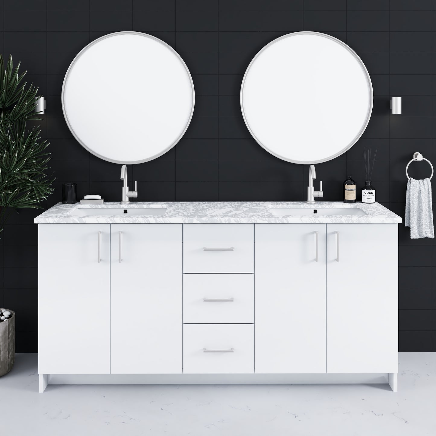 Zuma 72" Bathroom Vanity with integrated counter top