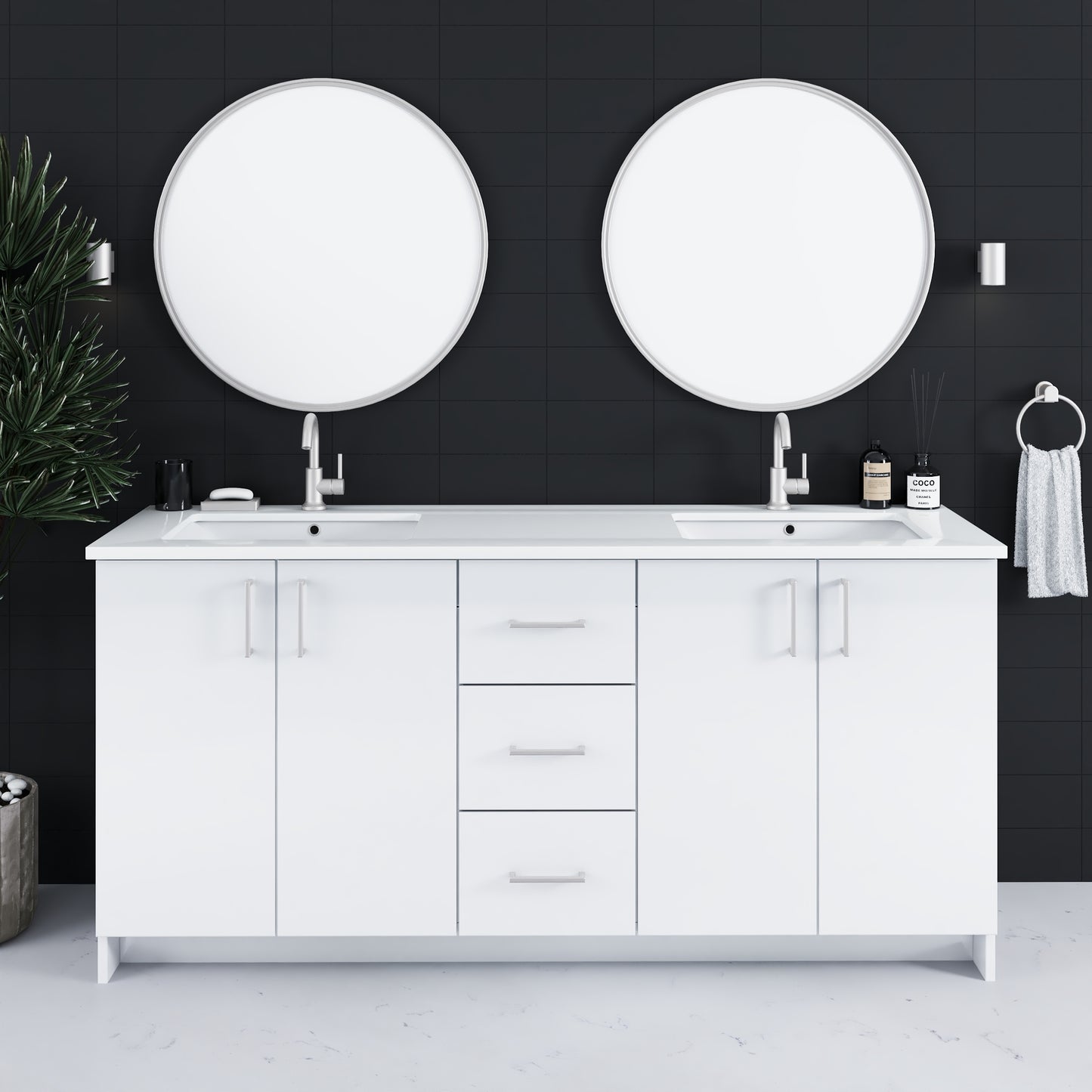 Zuma 72" Bathroom Vanity with integrated counter top