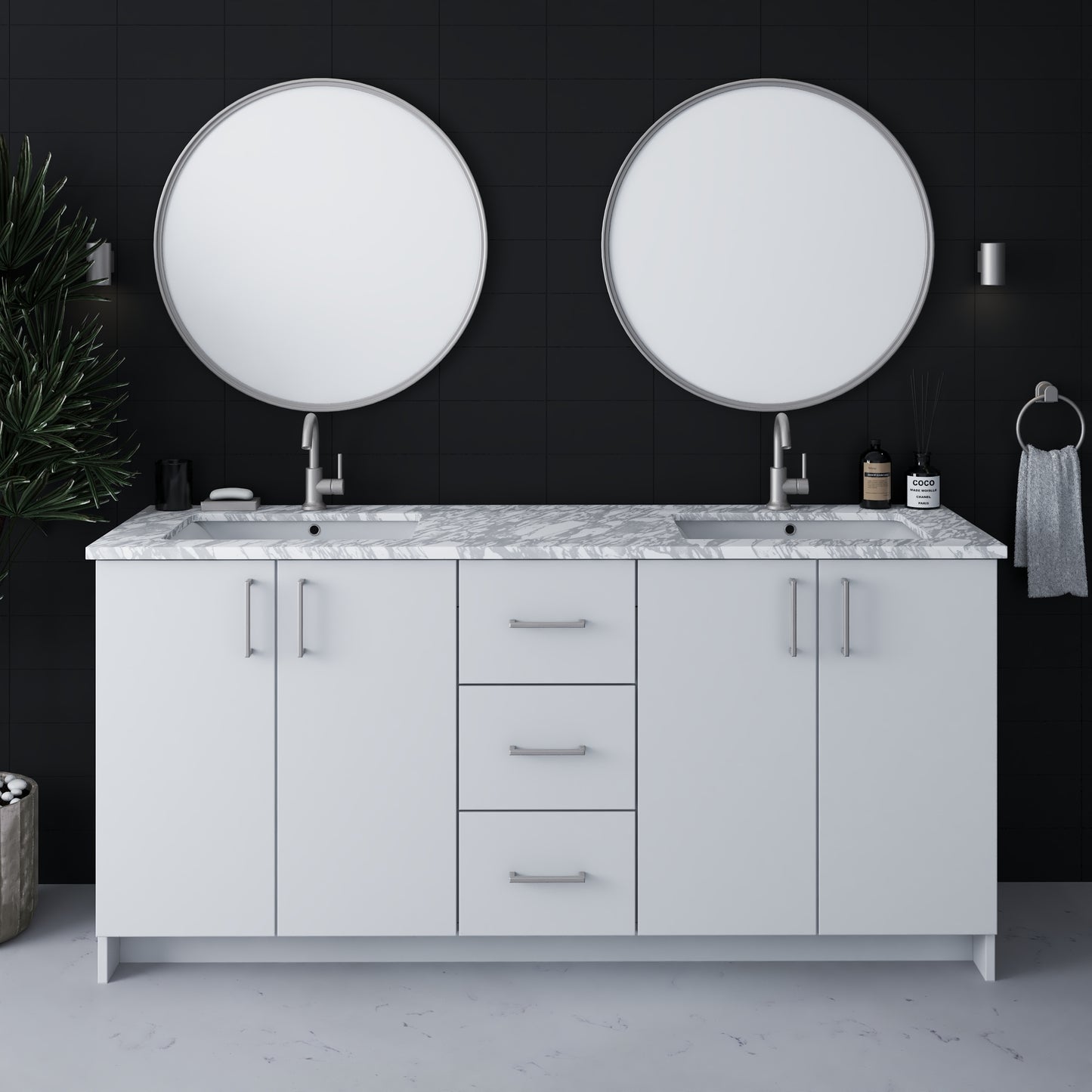 Zuma 72" Bathroom Vanity with integrated counter top