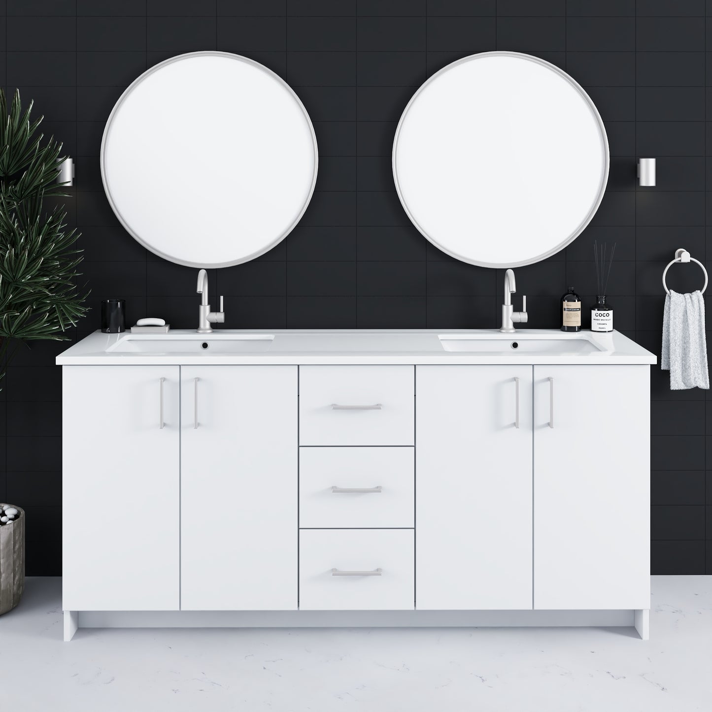 Zuma 72" Bathroom Vanity with integrated counter top